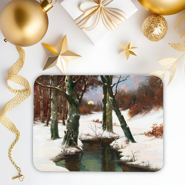 Winter Landscape With Rising Moon  Magnet (Creator Uploaded)