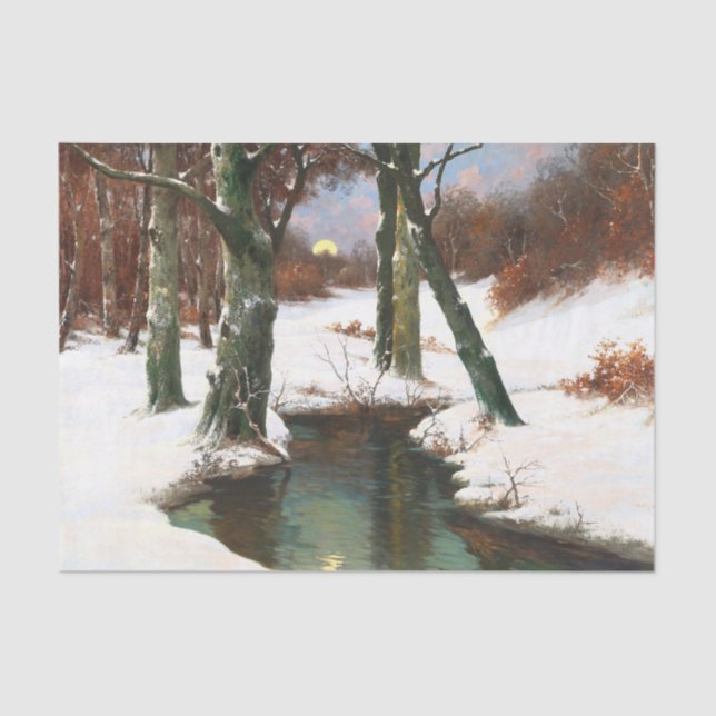 Winter Landscape With Rising Moon  Tissue Paper (Front)