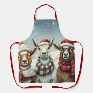 Winter Landscape with Sheep and Cabin Apron