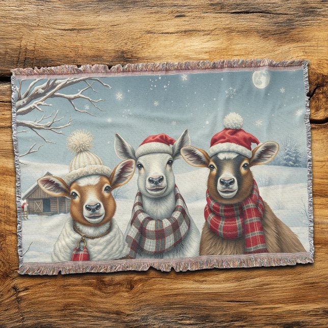 Winter Landscape with Sheep and Cabin Throw Blanket (Creator Uploaded)