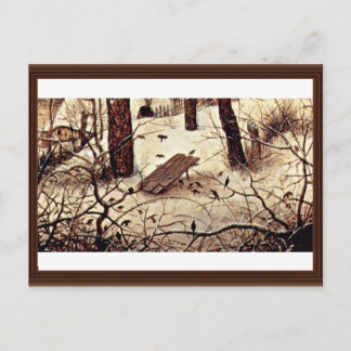 Winter Landscape With Skaters And Bird-Trap Detail Postcard
