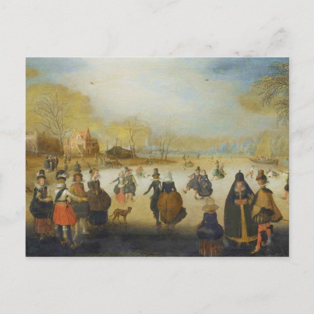 Winter Landscape with Skaters Postcard (Front)