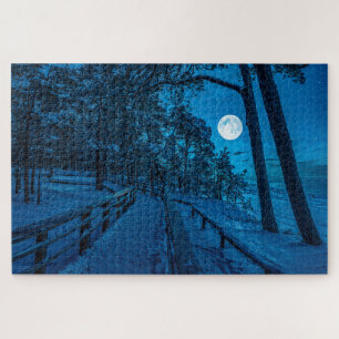 Winter landscape with snow covered pine forest jigsaw puzzle