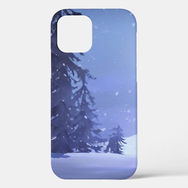 Winter Landscape with Snow-Covered Trees Case-Mate iPhone Case (Back)