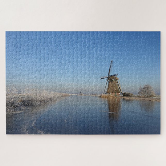Winter landscape with windmill and ice jigsaw puzzle (Horizontal)