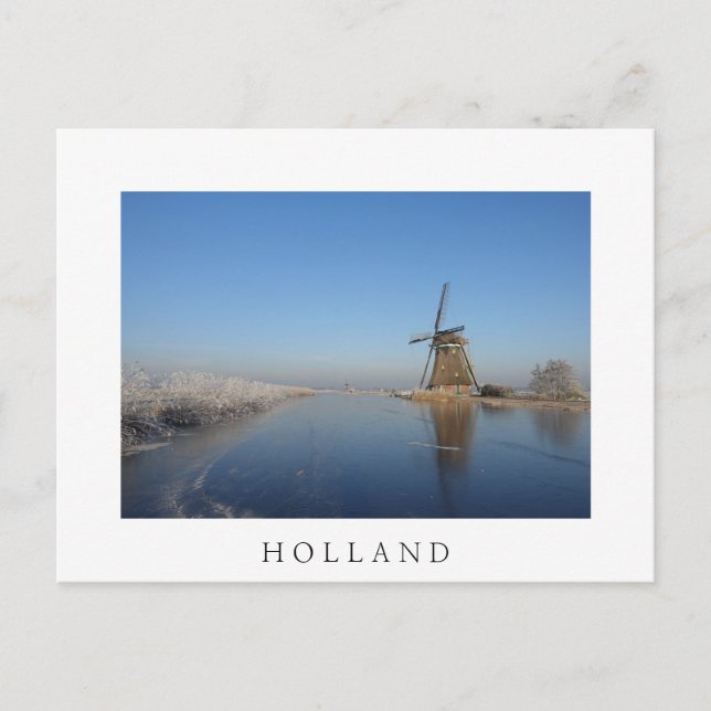 Winter landscape with windmill and ice postcard (Front)