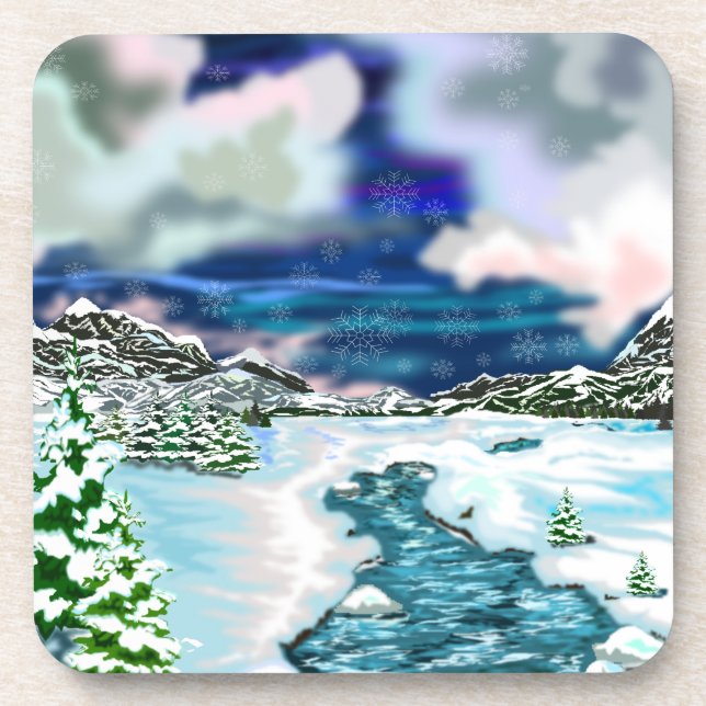 Winter Lanscape Coaster Painting (Front)