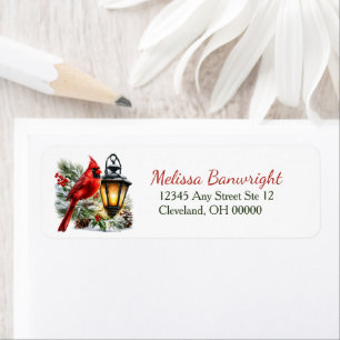 Winter Lantern and Red Cardinal Return Address