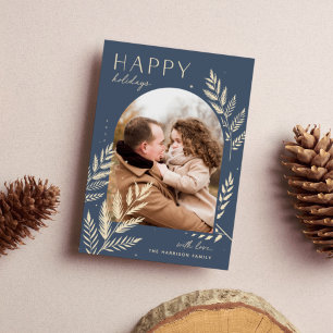 Winter Laurel   Happy Holidays Photo Card