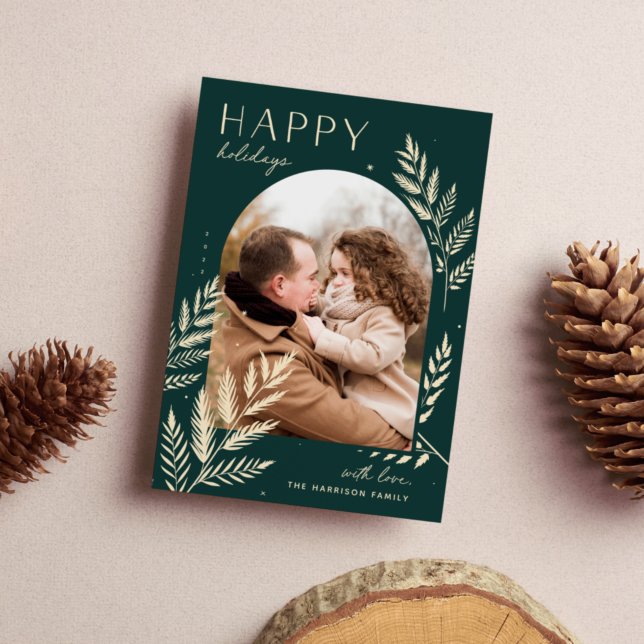 Winter Laurel | Happy Holidays Photo Card (Creator Uploaded)