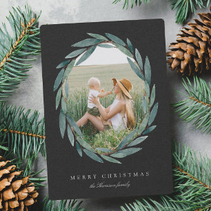 Winter Laurel Holiday Photo Card