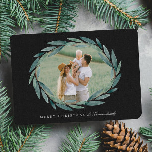 Winter Laurel Holiday Photo Card