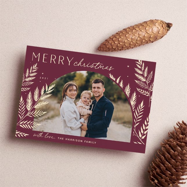Winter Laurel | Merry Christmas Photo Holiday Card (Creator Uploaded)