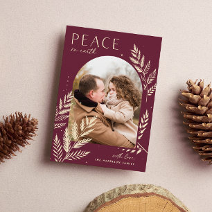 Winter Laurel   Peace On Earth Photo Holiday Card