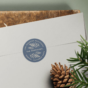 Winter Laurel Return Address Classic Round Sticker