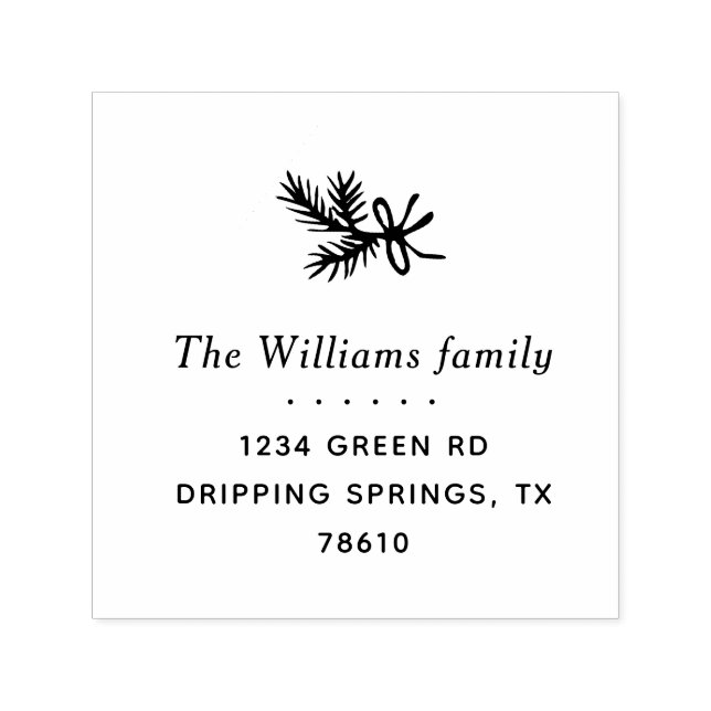 winter laurel return address Rubber Stamp (Design)