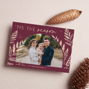 Winter Laurel Tis the Season Photo Holiday Card
