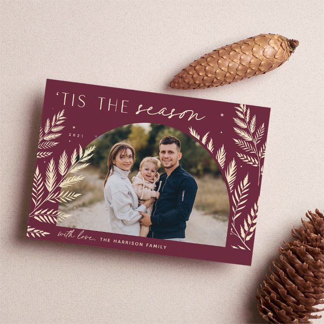 Winter Laurel | Tis the Season Photo Holiday Card (Creator Uploaded)