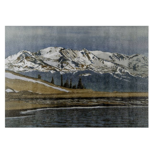 Winter Leadville Colorado Mountain Landscape Cutting Board (Front)