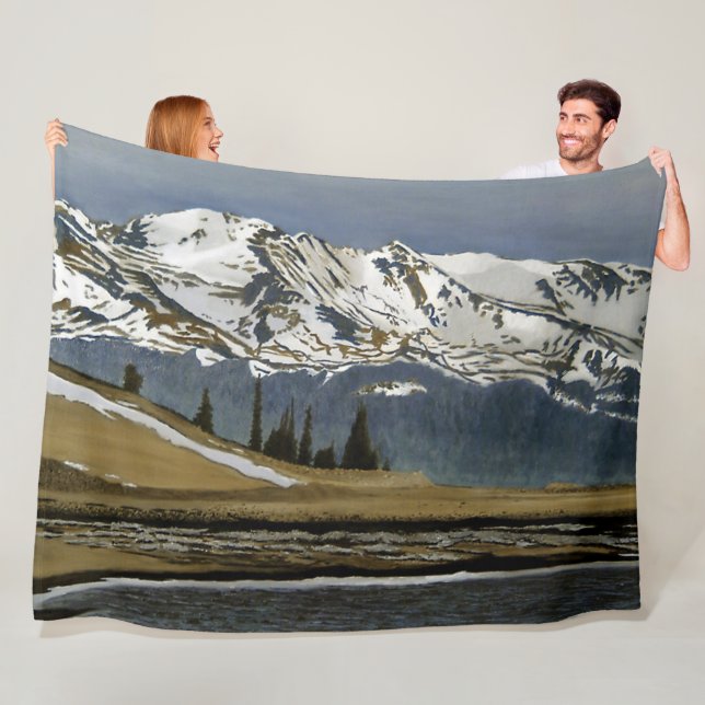 Winter Leadville Colorado Mountain Landscape Fleece Blanket (In Situ)