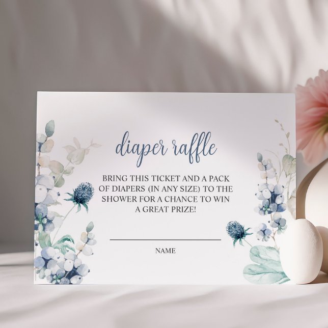 Winter Leaves Baby Shower Diaper Raffle Enclosure Card (Creator Uploaded)