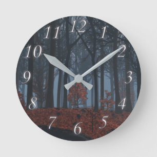 Winter Leaves Clock