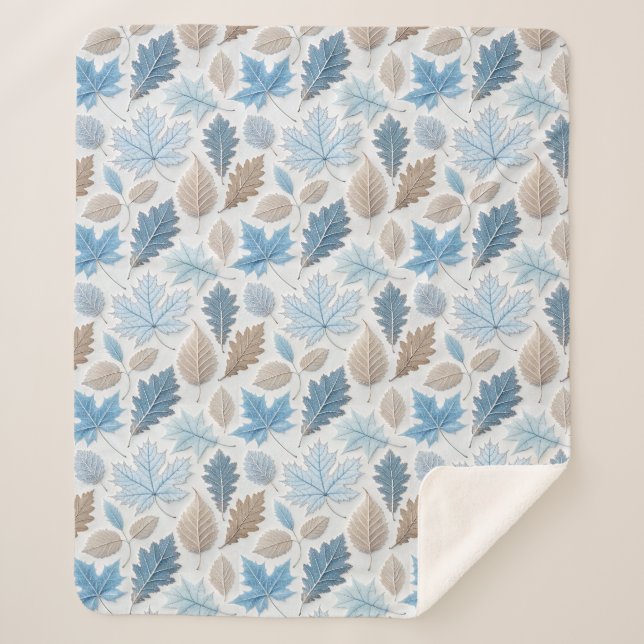 winter leaves coated in delicate frost sherpa blanket (Front)