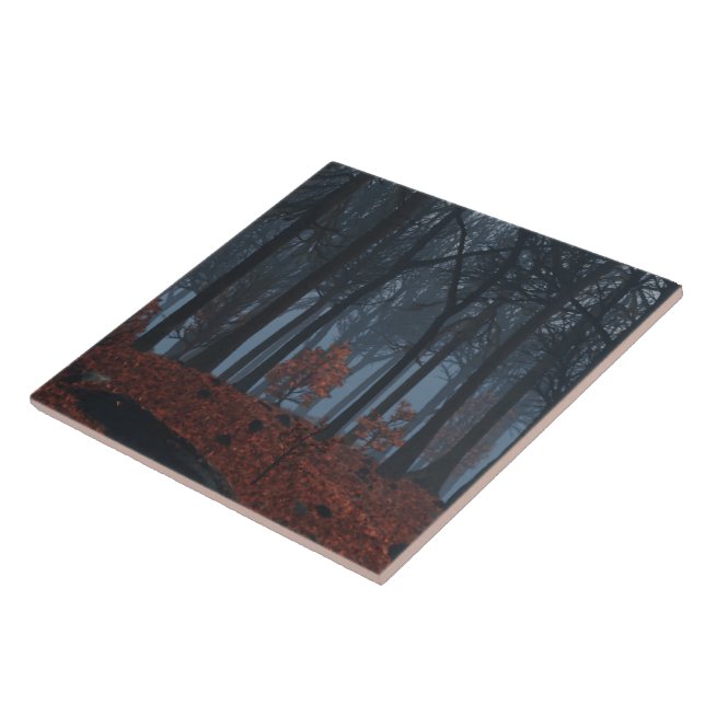Winter Leaves Decorative Tile / Trivet (Side)