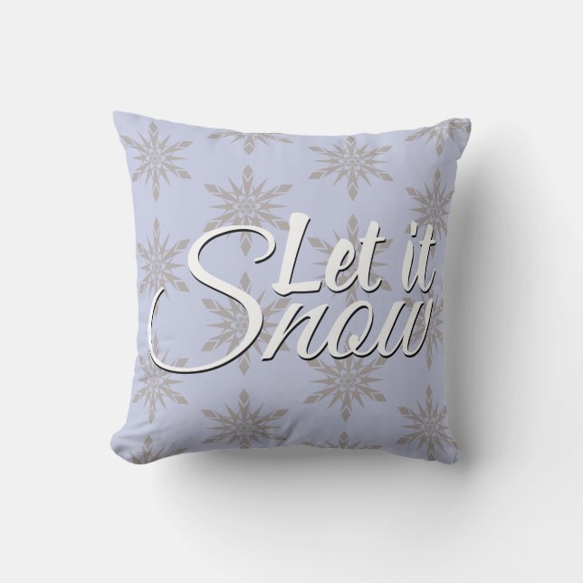Winter Let It Snow Snowflake Cushion (Front)