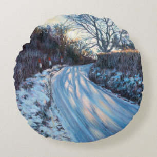 Winter Light Round Cushion