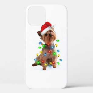 Winter Light Yorkie Xmas Color Light iPhone 12 Case