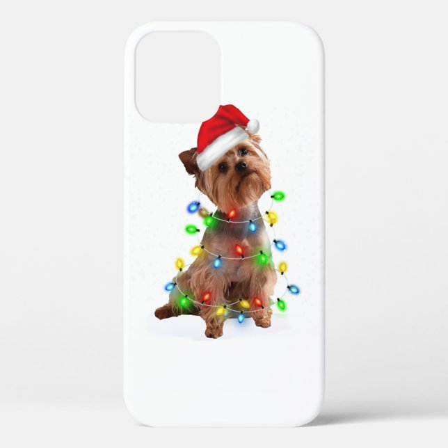 Winter Light Yorkie Xmas Colour Light Case-Mate iPhone Case (Back)