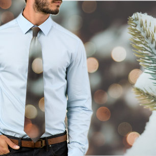 Winter lights: abstract brown orange pattern  tie