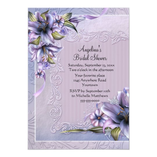 Winter Lillies Bridal Shower Card