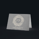 WINTER LINEN | JOY | STYLISH HOLIDAY CARD<br><div class="desc">WINTER FOLIAGE WREATH | STYLISH HOLIDAY CARD</div>