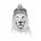 Winter lion (bw)