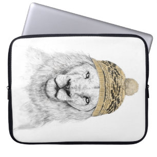 Winter lion laptop sleeve