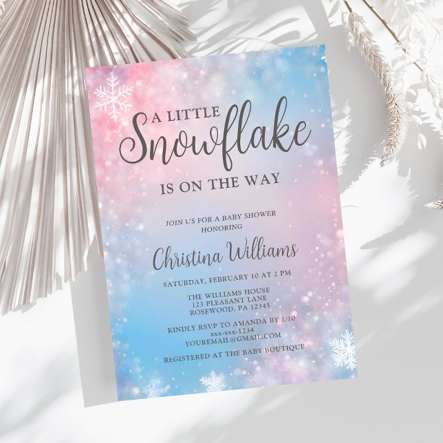 Winter Little Snowflake Baby Shower Invitation (Creator Uploaded)