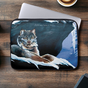 Winter Lynx Mountain  Laptop Sleeve