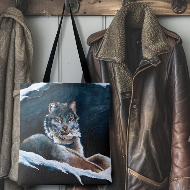 Winter Lynx Mountain  Tote Bag (Creator Uploaded)