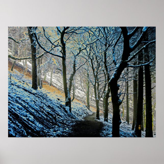 Winter Macclesfield Forest Card Acrylic Print (Front)