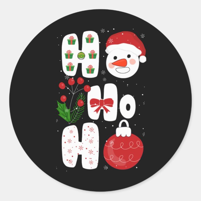 Winter Magic Design Retro Winter Christmas Vector  Classic Round Sticker (Front)