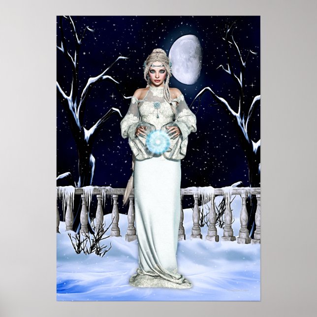 Winter Magic Fantasy Digital Artwork Poster (Front)