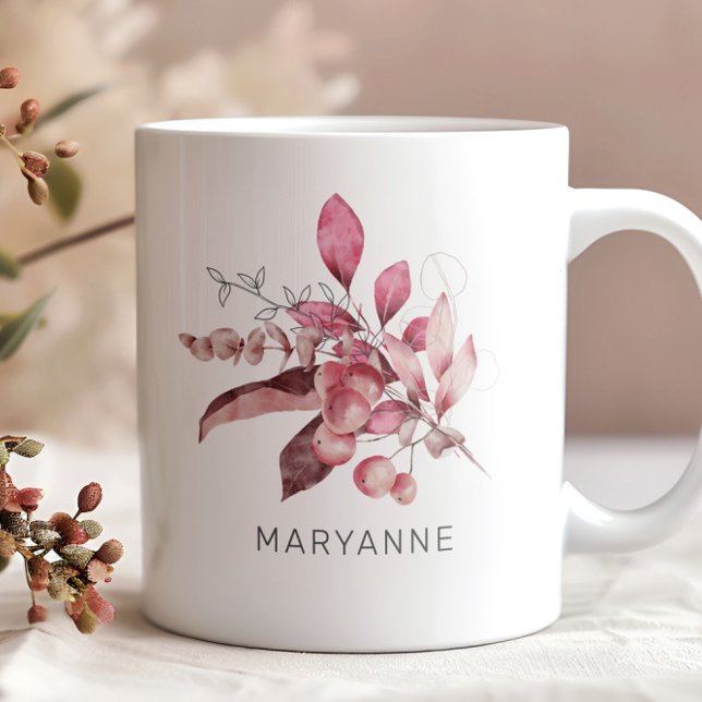 Winter Magic Floral Monogram Coffee Mug (Creator Uploaded)