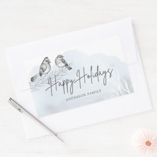 Winter Magic Happy Holidays Rectangular Sticker