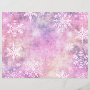 Winter Magic Pink Snow Scrapbook Page Paper   Fest