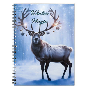 Winter Magic - Reindeer in Magical Forest Notebook