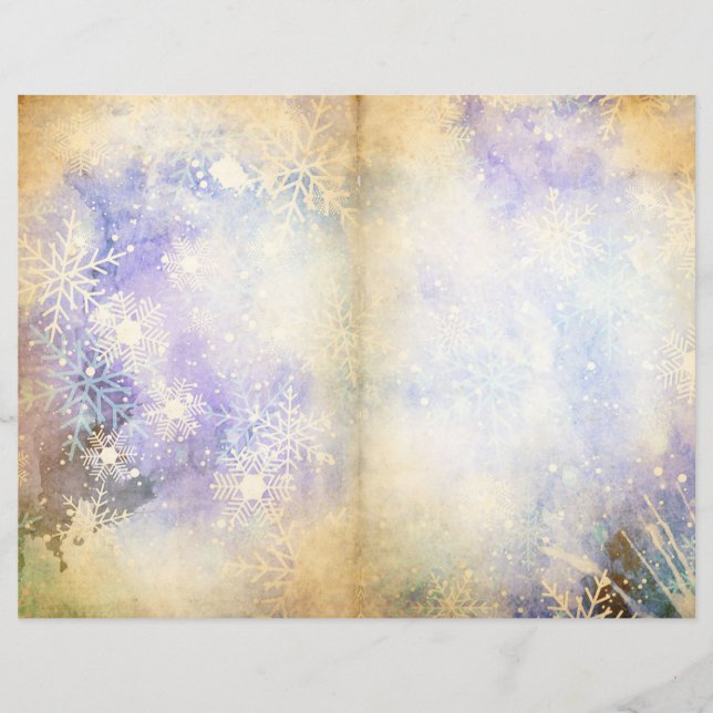 Winter Magic Snow Scrapbook Page Paper (Front)