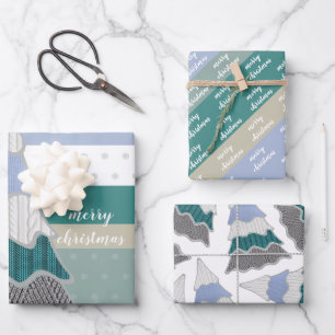 Winter Magic Sweater Tree Illustration Wrapping Paper Sheet