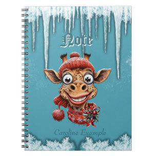 Winter magic with a cute cartoon giraffe notebook